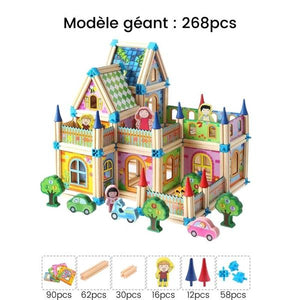 TinyCastle - JEU DE CONSTRUCTION EN BOIS MONTESSORI